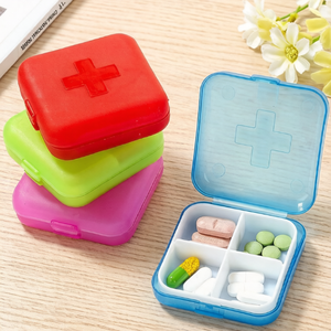 4 compartment pill <b>storage</b> <b>box</b> daily pill organizer <b>small</b> pill case with compartments medication organizer vitamin <b>storage</b> <b>box</b> - Product Image 2