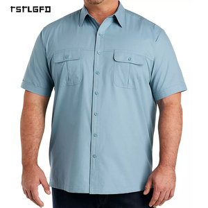 Oem Men'S Sport Shirt Plus Size Short Sleeve Performance Cotton Gots Certified Custom Logo Tactical Outdoor Wear Private Label - Product Image 1