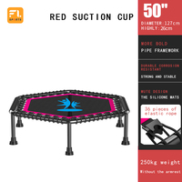 Trampolín hexagonal deportivo, trampolín de salto ajustable para interiores y exteriores, parque de trampolín para Fitness con resorte