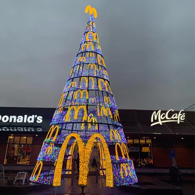 Christmas Outdoor 30Ft 40Ft 50Ft 60Ft Giant Pvc Christmas Tree For Commercial Center