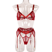 Ensemble de lingerie sexy Yicheng : soutien-gorge et culotte, nouveau design, pour femmes matures, nuisette en maille transparente à ouverture frontale