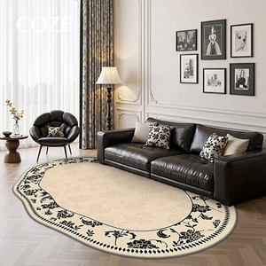 พรมขนสัตว์ลายดอกไม้สไตล์โมเดิร์นสำหรับห้องนั่งเล่น ขนาดสั่งทำได้ - Product Image 3