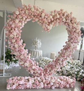 Arco a Forma di Cuore <span class=keywords><strong>con</strong></span> Supporto per <span class=keywords><strong>Fiori</strong></span> Artificiali, Sfondo di Rose per Decorazione Palco Matrimoniale, Arco a Cuore di 2,4 Metri - Product Image 2