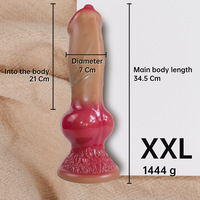Realistischer Hundeform-Dildo aus Weichem Flüssigsilikon, Wasserdicht, Vibrierend, Tragbares Sexspielzeug für Frauen mit Starkem Saugnapf für Erwachsene