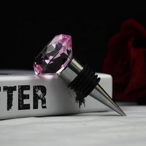 Populaire étincelant diamant verre bouteille de vin cristal clair bouchons de vin <span class=keywords><strong>bouchon</strong></span> de Champagne pour vin accessoire ensemble cadeaux d'événement - Product Image 5