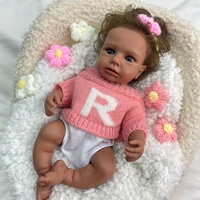 Fabrik-OEM Lebensechte Reborn-Babypuppe 12"/18" mit offenem Mund, LouLou, Echthaar, weiche Silikon-Spielkamerad-Puppe, anatomisch korrektes Spielzeug