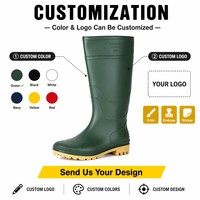 Bottes de pluie en PVC hautes jusqu'au genou, imperméables, antidérapantes, résistantes, légères, pour le travail agricole, avec certificat CE