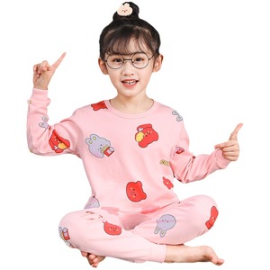 <span class=keywords><strong>Pyjama</strong></span> <span class=keywords><strong>Enfant</strong></span> Automne Hiver 2024 en Coton Pur – Ensemble Chaud et Tendance Dessin Animé pour Garçons et Filles (Haut, Pantalon et Sous-vêtements) - Product Image 5