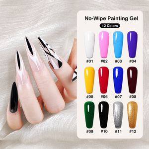 HS 2025 Tendance <span class=keywords><strong>Halloween</strong></span> Nails Art Coquette Gothique Crâne Squelette Noir Blanc <span class=keywords><strong>Dessin</strong></span> Peinture Vernis À Ongles Gel - Product Image 5
