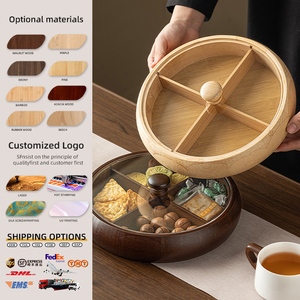 <span class=keywords><strong>Assiette</strong></span> <span class=keywords><strong>en</strong></span> <span class=keywords><strong>bambou</strong></span> compartimentée avec couvercle, plateau à fruits secs <span class=keywords><strong>et</strong></span> biscuits pour la maison <span class=keywords><strong>et</strong></span> les restaurants - Product Image 1