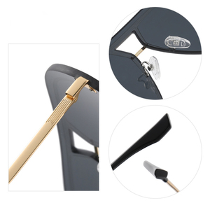 Lunettes de <span class=keywords><strong>soleil</strong></span> une pièce sans cadre pour hommes, mode vintage, conduite en plein air, crapaud classique, miroir - Product Image 5