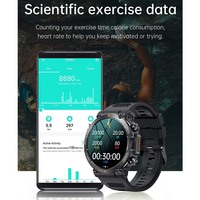 Montre connectée SENBONO K56PRO pour hommes, grand écran, appels Bluetooth, étanche, moniteur de fréquence cardiaque, mode sport, montre connectée d'extérieur