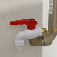 Robinet d'évier et de machine à laver en plastique poli moderne de haute qualité avec poignée en plastique, fourni directement par l'usine