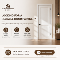 Porte intérieure en bois massif à 3 panneaux, style Shaker, en MDF/HDF, apprêtée blanche, pour projets d'appartements et de maisons