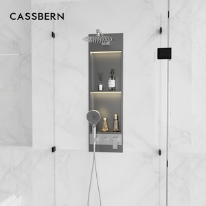 <span class=keywords><strong>Douche</strong></span> encastrée gain de place 2025 avec éclairage LED intégré, boîte étanche, composants en acier inoxydable, facile à entretenir - Product Image 1
