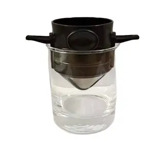 Filtro de café de aço inoxidável 304, cestas de infusor de chá dobráveis e ecológicas, reutilizáveis, com filtro de gotejador