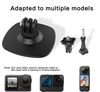 Support de caméra d'action pour casque de moto, nouveau design souple et adhésif puissant, pour GoPro Hero 13 12 11 10 9 Insta360 Ace Pro, 2024