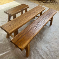 Banc long de salle à manger en bois d'orme, style rustique vintage, pour maison de campagne, villa, hôtel, restaurant