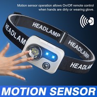 Linterna Frontal LED Recargable de 1200mAh con 5 Modos y Sensor de Movimiento, Lámpara Manos Libres para Reparaciones, Inspecciones y Uso en Talleres
