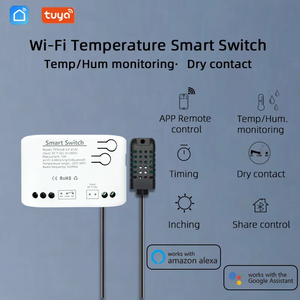 <b>Alexa</b> Smart Tuya 1CH Wifi Switch 10A Wireless Relay Module Tuya Switch Intelligent Temperature Humidity Switch - Product Image 2