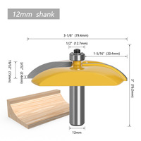 Mata profil Panel angkat karbida besar, 1 buah 12mm 1/2 "dengan pintu kayu Router CNC alat penggilingan pertukangan