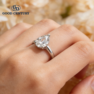 Anillo de Compromiso con Diamante Cultivado en Laboratorio, Corte Pera, Certificado IGI, <span class=keywords><strong>Oro</strong></span> 14K/18K, Tres Puntas, Joyería Fina para Novia - Product Image 4