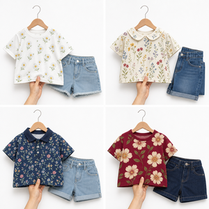 Conjunto de Jeans y Top de Verano para Niños, Ropa de Mezclilla de Dos Piezas para Niños y Niñas, Tallas Variadas, Ropa al por Mayor en Buen Estado - Product Image 5