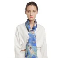 Écharpe longue en soie de luxe pour femme, motif léopard et pois, impression numérique, style chinois, châle multifonctionnel, écharpe de cou pour l'hiver