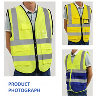 Пользовательские Hi Vis ANSI класс 2 многокарманный защитный жилет с индивидуальным логотипом Водонепроницаемые Светоотражающие Полоски для строительной спецодежды