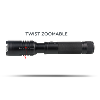 Lampe torche LED rechargeable compacte de 1000 lumens, 10W, portable, en aluminium, lumière du jour 6000K, angle de faisceau de 120°