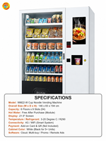 Distributeur automatique de nouilles instantanées en gobelet, 54 compartiments, refroidissement R290, option noire, 5+ fabricants