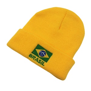 Brazil National Custom Logo Unisex Cuffed Beanie Plain Skull Hats Soft Fisherman for Men Women Knit Summer Beach Business - Product Image 1