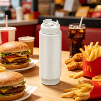Bouteille souple en plastique pour aliments, conteneur de rangement de cuisine moderne multifonctionnel, 12oz 16oz 20oz 24oz, conception durable, portable et réutilisable