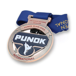 WD Médaillon personnalisé personnalisé <span class=keywords><strong>judo</strong></span> karaté boxe finition sportive médaille en métal avec ruban - Product Image 2