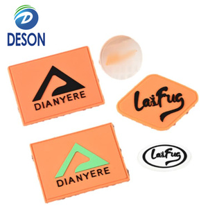Deson low moq Etiqueta de goma de la marca registrada de pegamento suave Sello de pegamento para ropa Regalo creativo Iniciales de la marca de moda Parches de goma personalizados - Product Image 4