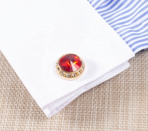 モダンファッションメンズブラックメタルストーン金メッキカフスボタン結婚式用シャツエンゲージメント記念日 - Product Image 5