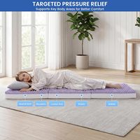 Matelas en mousse à mémoire de forme pliable en trois parties, matelas de sol portable de 4 pouces avec housse lavable, lit de sol pour le camping, les camping-cars, les voyages et les invités