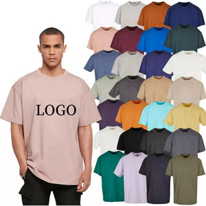 Tシャツ100% コットンTシャツニットカスタムドロップショルダー多色特大フィット - Product Image 1