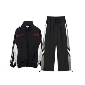 Conjunto de Sudadera con Capucha y Pantalones Deportivos de Algodón para Hombre, Lavado Ácido, Talla Grande, Cierre Completo, Personalizado, Grueso - Product Image 1