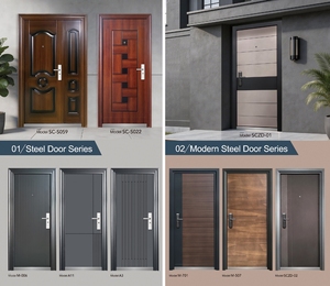 Puerta <span class=keywords><strong>de</strong></span> Seguridad <span class=keywords><strong>de</strong></span> Acero para Entrada Principal <span class=keywords><strong>de</strong></span> Casa Moderna, Estilo Villa, Anti-Robo, Precio Económico en China - Product Image 2
