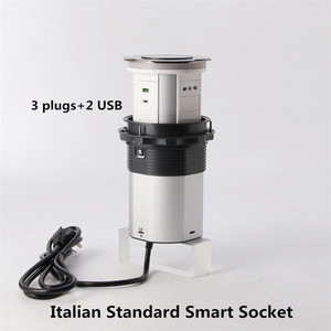 Prise de charge sans fil 3 prises + <span class=keywords><strong>2</strong></span> USB Smart AU EU IT <span class=keywords><strong>FR</strong></span> US IL UK Plug Power Strip pour barre de conception de bureau à domicile - Product Image 5