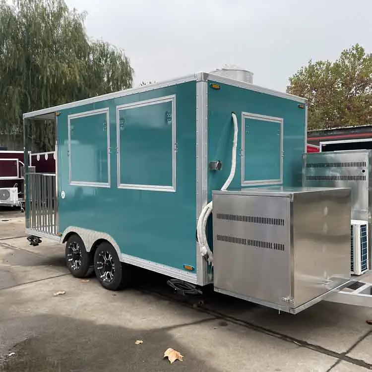 12ft TUNE Chinese Premium Mobile Kitchen Trailers Square Shape Food Trailer Food Vending Truck Chinese Premium