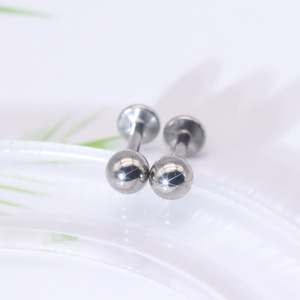 <b>Titanium</b> Alloy Ball <b>Stud</b> Earrings 1.2x6mm 1.2x8mm 1.2x10mm For Nose Lip Ear Piercing Jewelry - Product Image 3