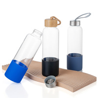 Nouveau produit, bouteille d'eau classique en verre borosilicate de haute qualité, écologique, fabriquée à la main, 500 ml, avec couvercle à vis, compatible lave-vaisselle et micro-ondes