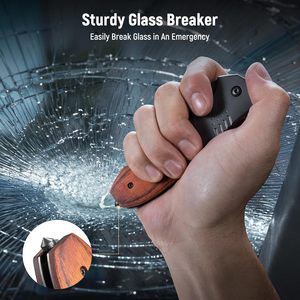 3.46 के साथ kexmo पुरुषों की जेब चाकू से "तेज एडीसी ब्लेड लकड़ी हैंडल तह क्लिप ग्लास ब्रेकर" - Product Image 5