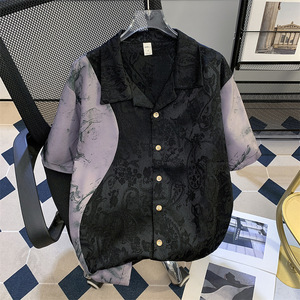 Camicia Estiva Casual da Uomo alla Moda, Manica Corta, Stampa Trendy e Cool, Camicia Coordinata per Coppie - Product Image 1
