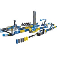 Jeu de dominos électrique éducatif, train, puzzle, bricolage, scène, jouet, circuit de billes, dominos personnalisables, blocs, jeu de société pour enfants, cadeau