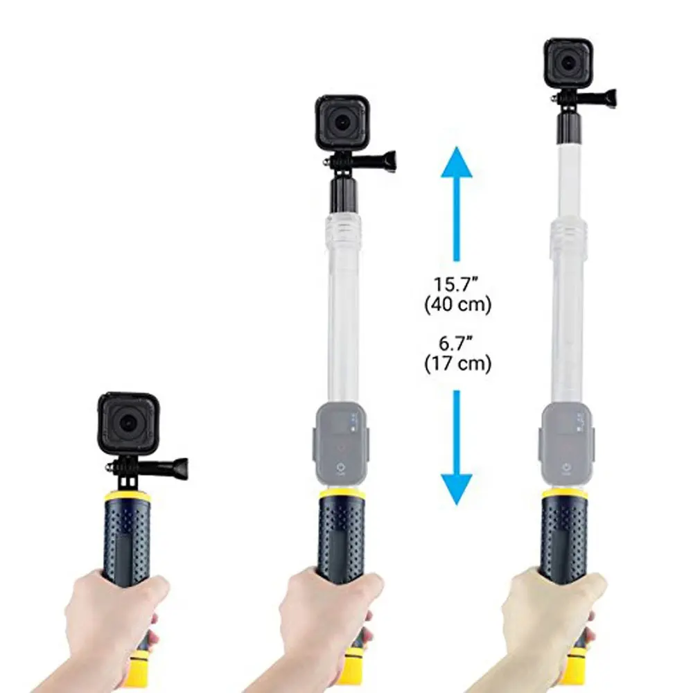 Kaliou Waterproof Transparent Monopod Selfie Stick with Remote Control Holder for GoPros 7 6 5 4 3 2 SJCAMS Sj4000