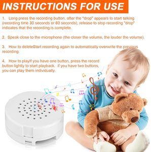Thú Nhồi Bông 60 Giây Ghi Âm Phát Lại 4.5V Nhựa Mini Ghi Âm Giọng Nói Đồ Chơi Mềm Mại Với Âm Thanh Rõ Ràng Mô-đun Âm Nhạc - Product Image 6