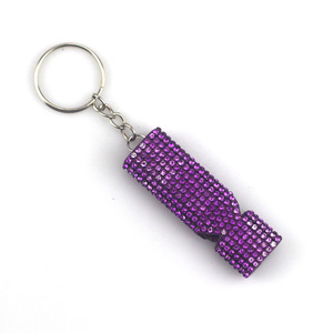 Nouvelle mode : Porte-clés sifflet plat de sécurité pour femme, kit d'autodéfense d'urgence avec mini sifflet diamanté - Product Image 5